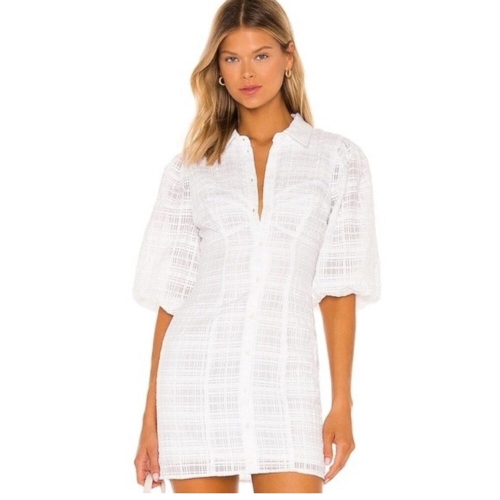 Lovers + Friends White Textured Mini Dress